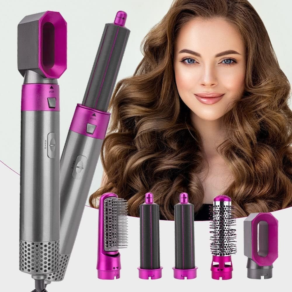 Hair Curling & Styling Brush – 5 in 1 Ionic Hair Styler